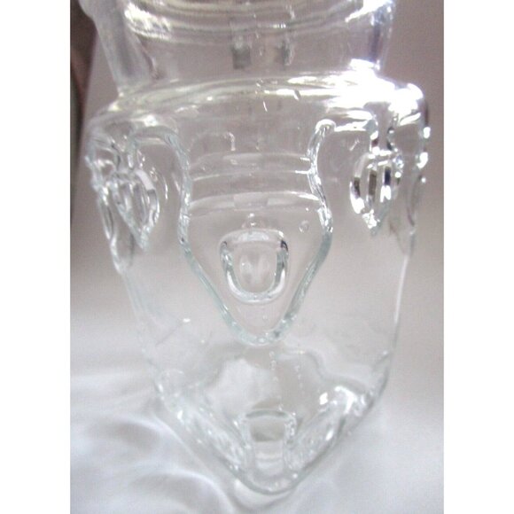 Vintage Retro Clear Canister Pressed Glass - Metal Wire Bail - Mason Jar Hearts - Picture 8 of 16